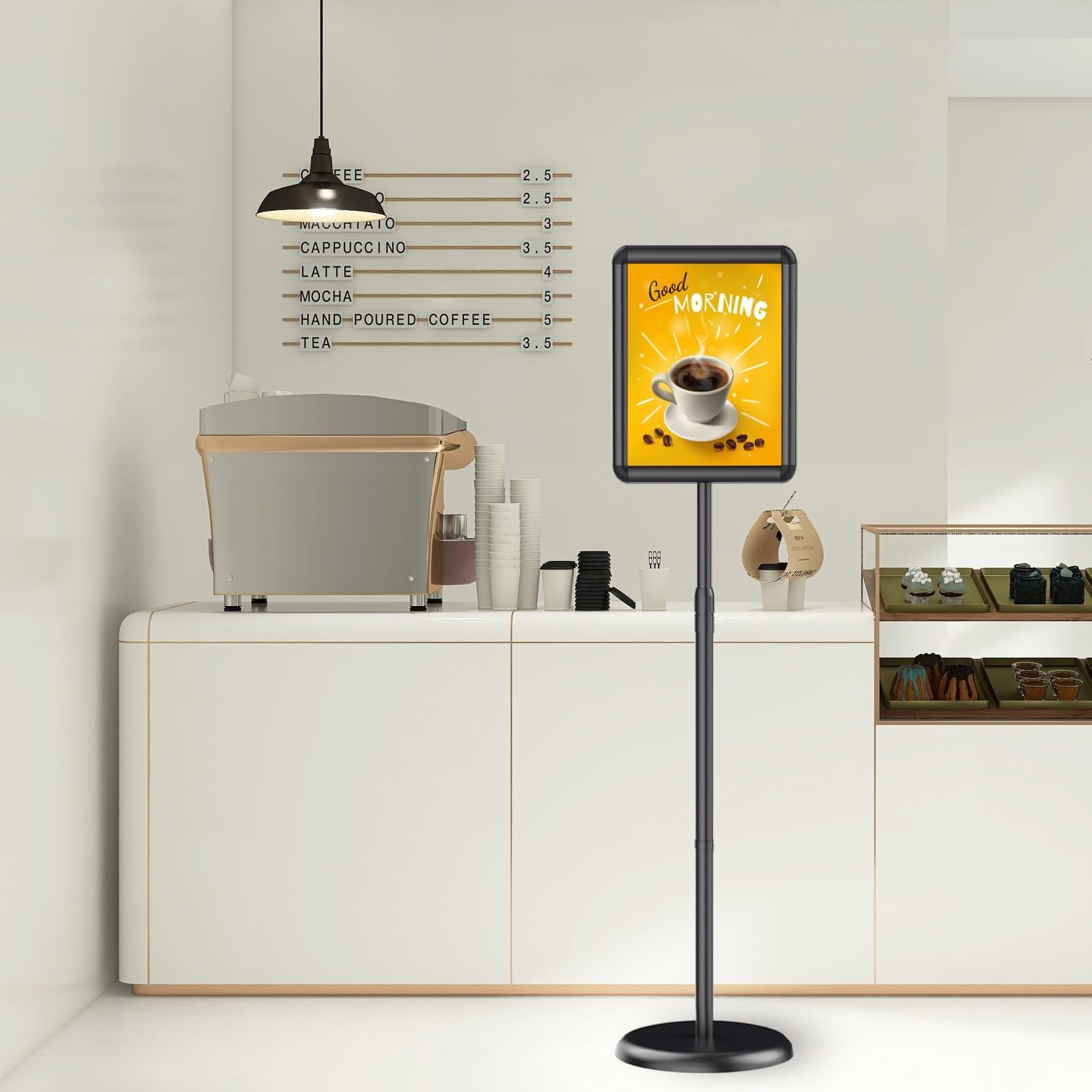 Adjustable Pedestal Floor Stand Sign Holder for 8.5*11 inches Poster or chalk…