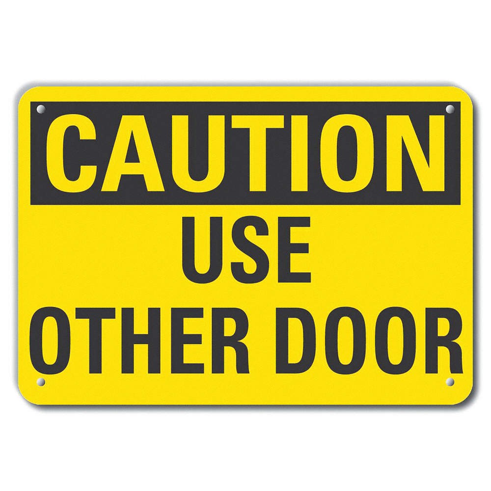 LYLE LCU3-0232-NP_10x7 Caution Sign,7 in x 10 in,Plastic 460F80
