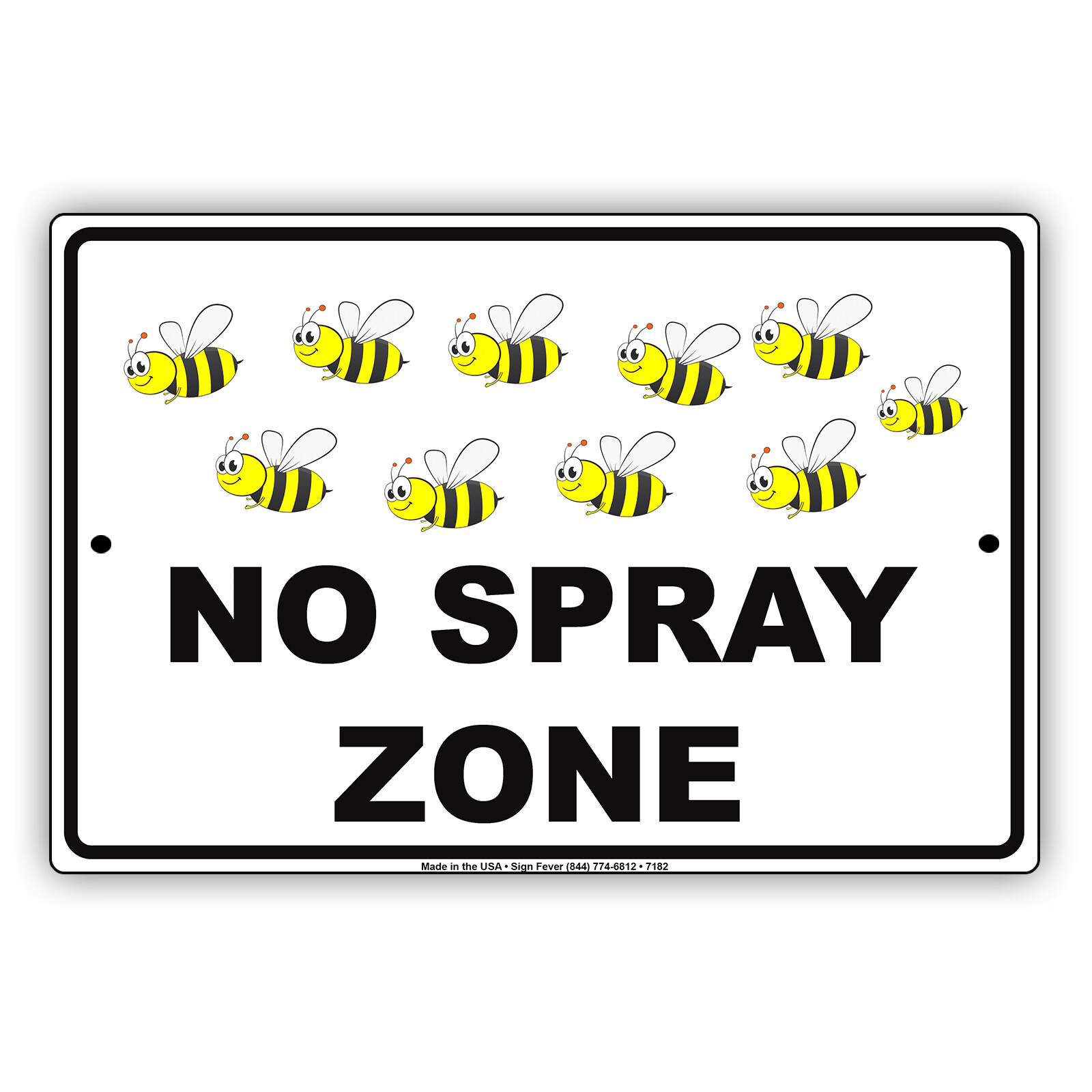 No Spray Zone Bees Toxic Organic Farm Instead Aluminum Metal Sign Tin Plate