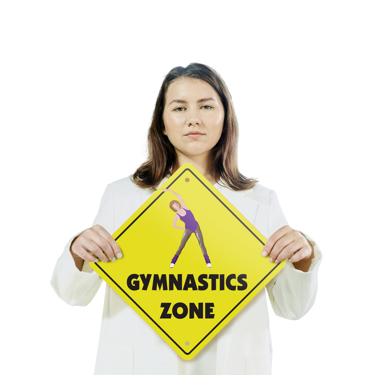 Gymnastics (3 Pack) Plastic Street Sign Crossing Warning Vintage Rustic Beware