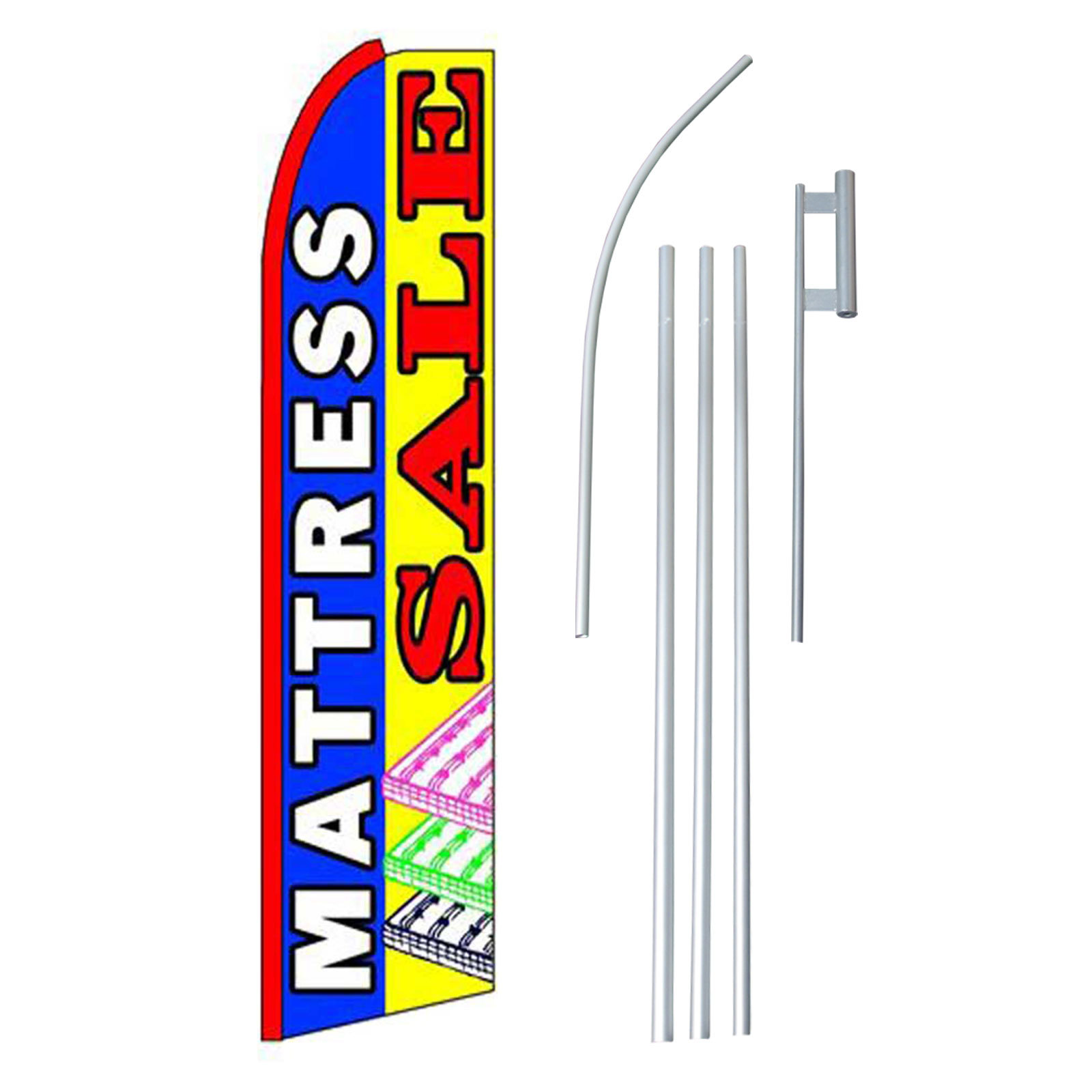 Mattress Sale Blue Yellow Extra Wide Swooper Flag Kit