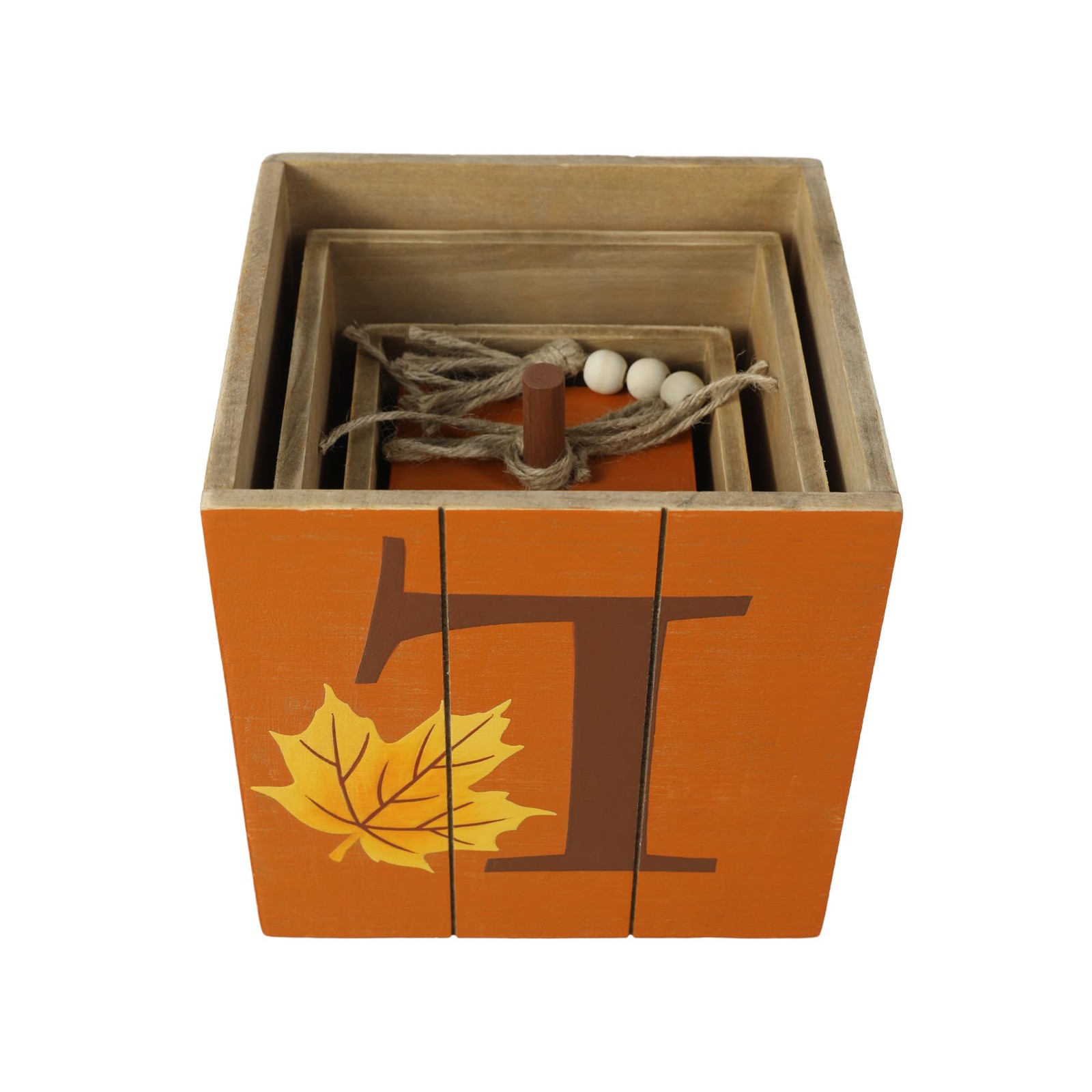 Glitzhome Nestable Stacked Pumpkin Boxes 25.5 Inch Reversible –