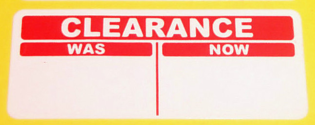 300 Bright Red 20 x 50mm CLEARANCE was/now Price Point Stickers, Sticky Labels