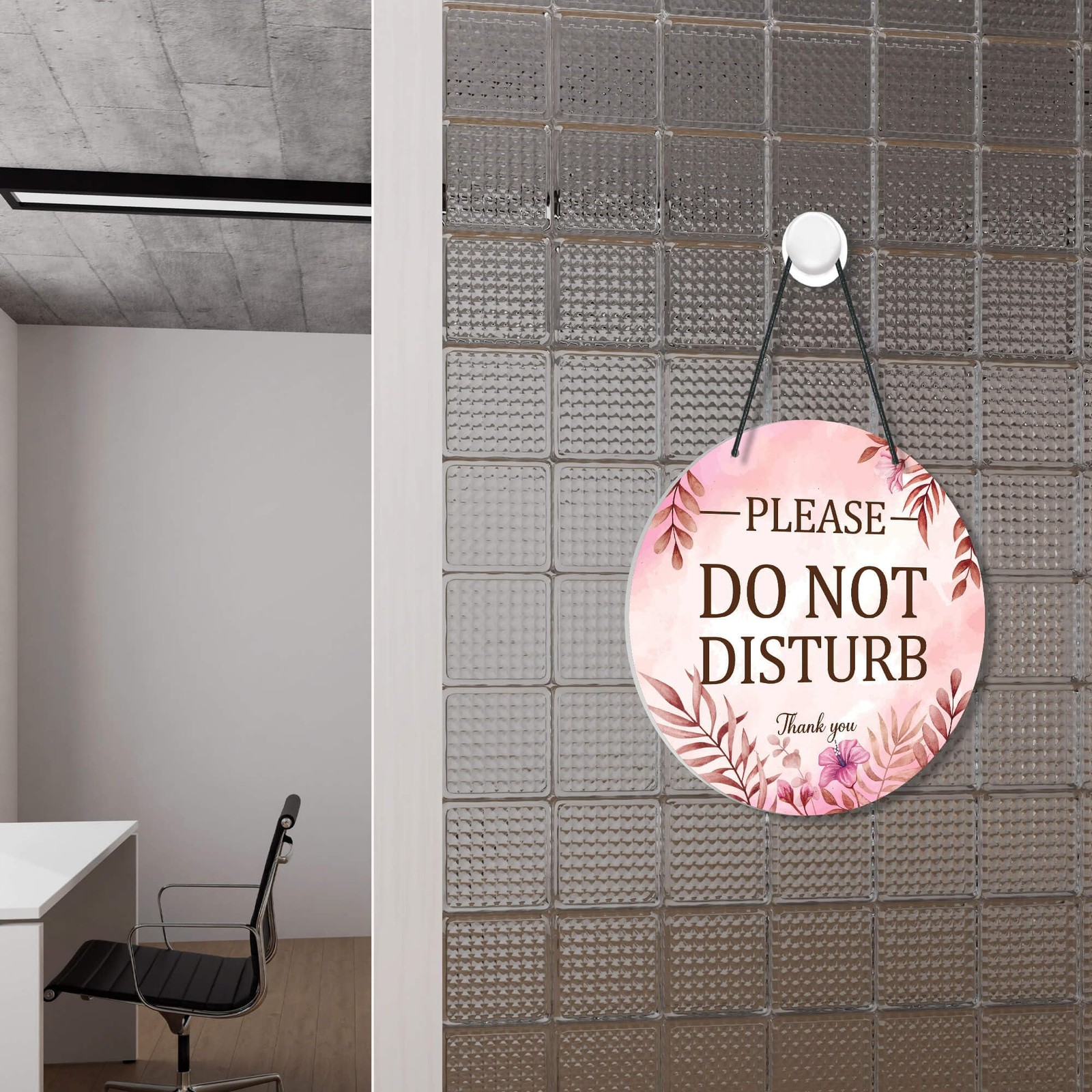 Do Not Disturb Door Hanger Sign for Door, PVC Round In A Meeting Sign For Off…
