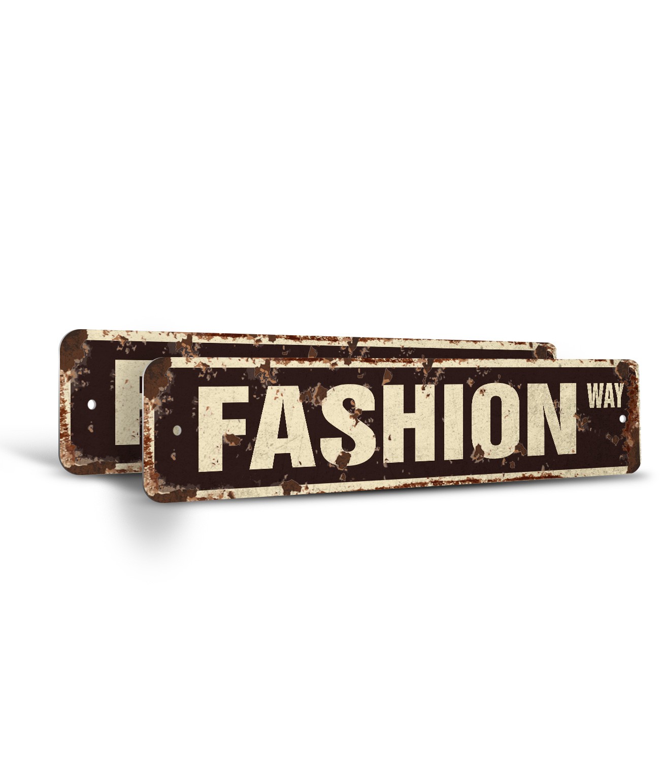 FASHION Vintage Style Street Sign Metal trend color style clothes shoes