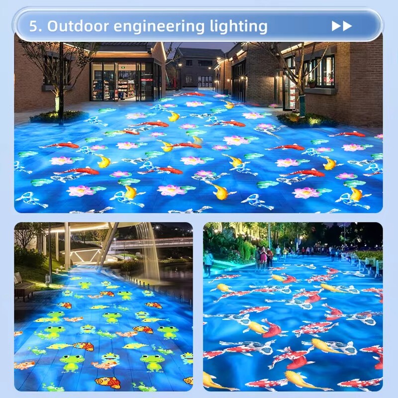 60W Dual-head Dynamic Water Ripple Light Wall Bridge Pattern Gobo Logo Projector