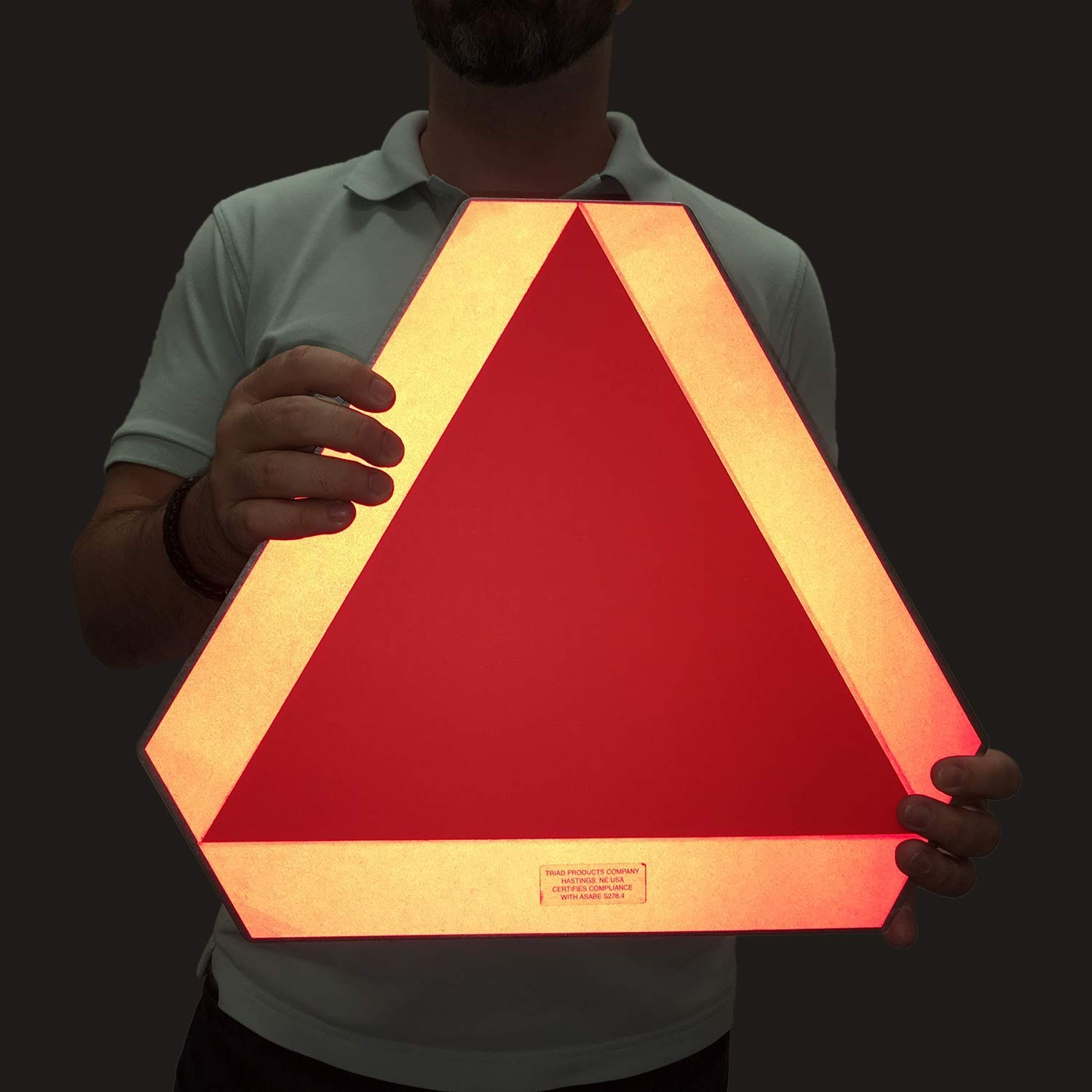 1 PCS K7590SFT14 Slow Moving Vehicle ASAE S276.4 Sign 14×16 In Reflective