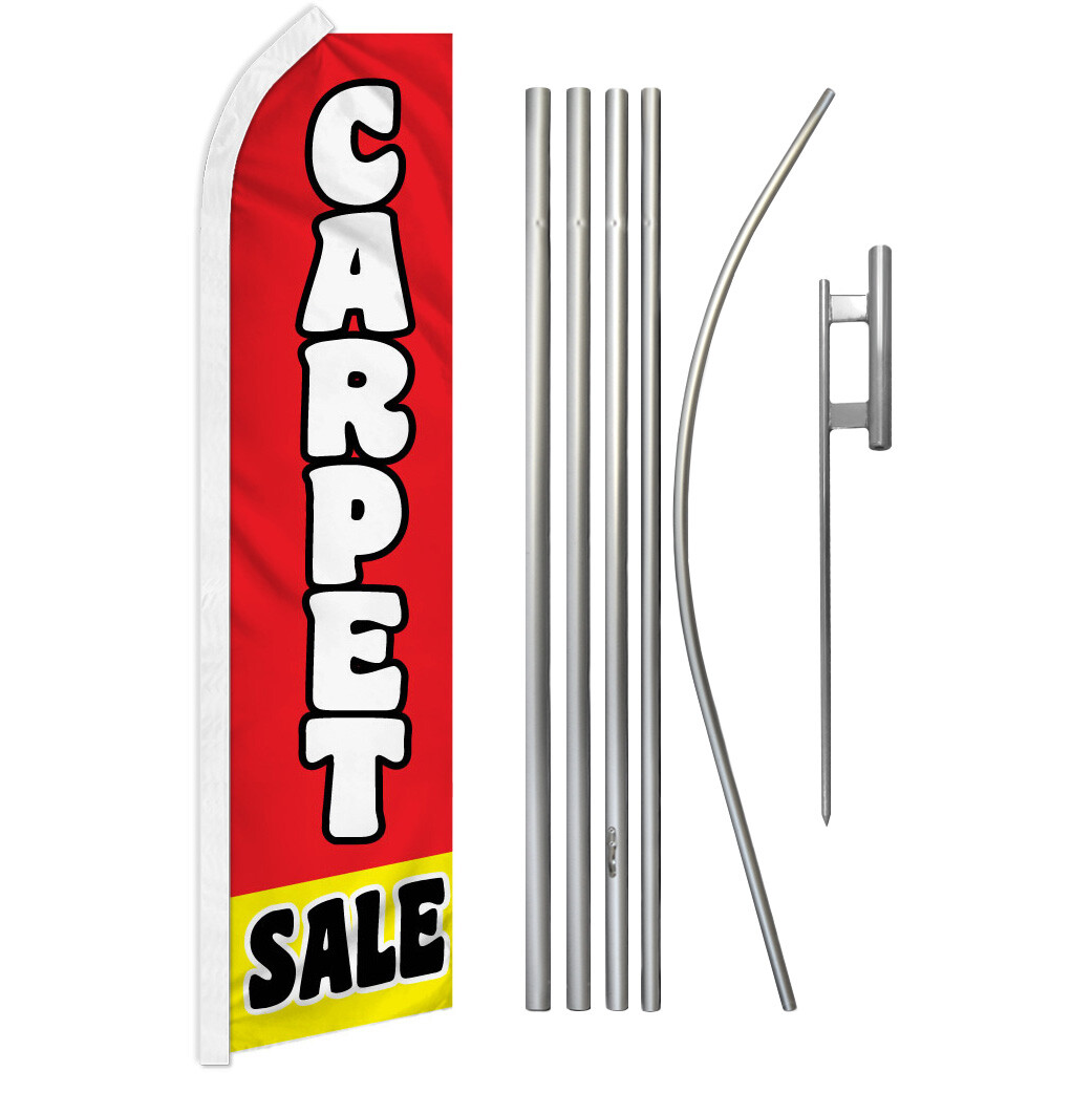 Carpet Sale Advertising Swooper Feather Flutter Flag & Pole Kit Rugs Flooring