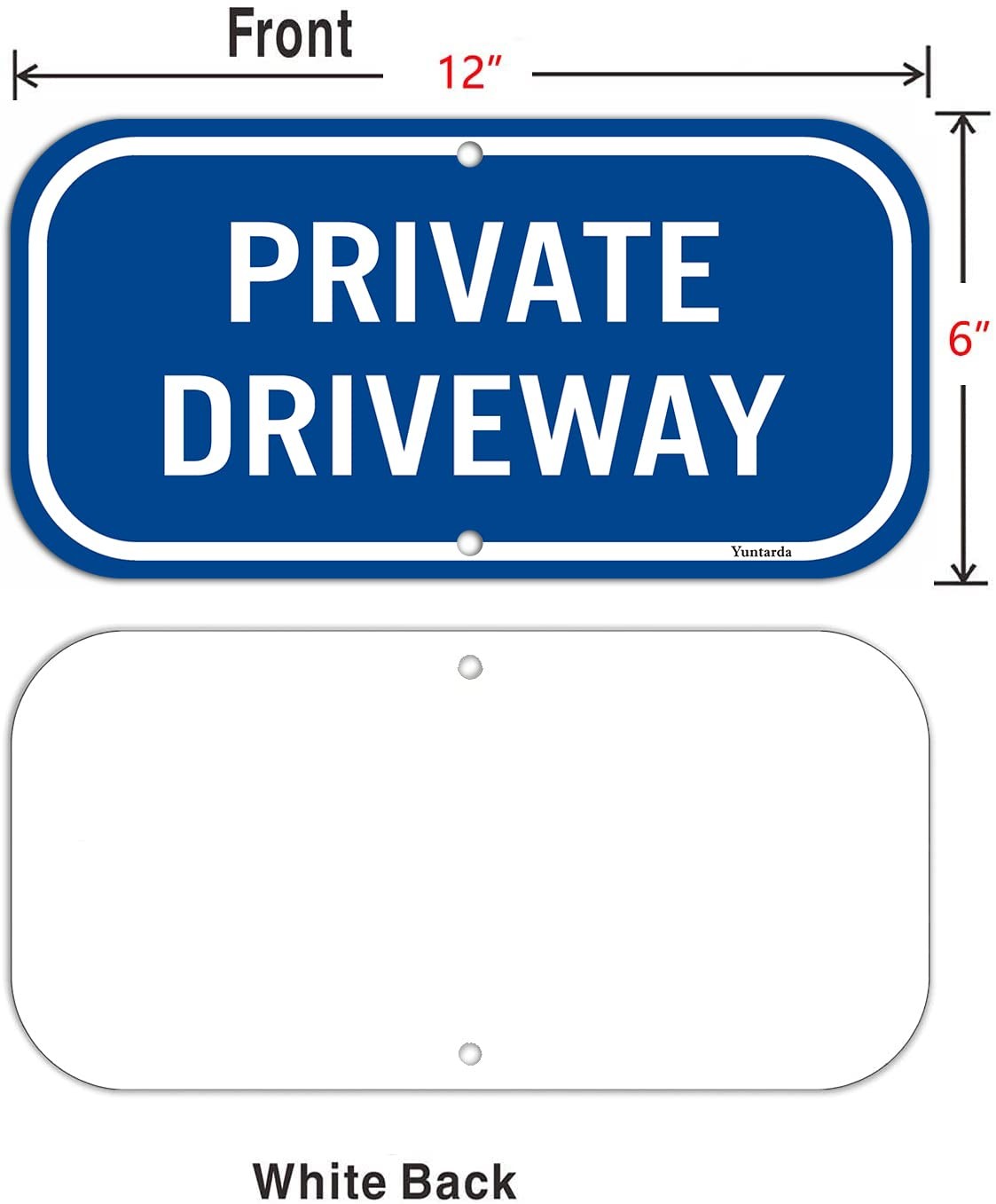 2-Pack Private Driveway,12″X6″ Heavy 0.40 Aluminum Rust Free Sign Professiona…