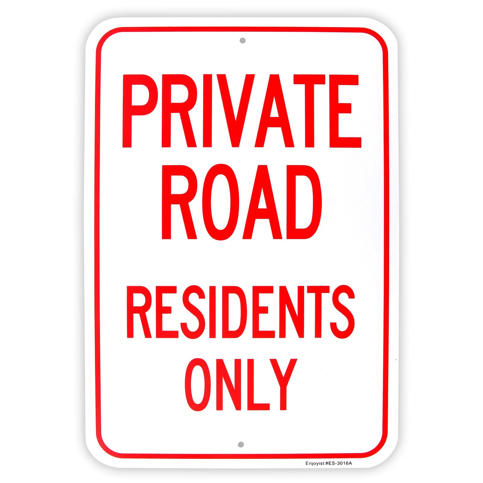 Private Road Residents Only Sign 18×12 Inch .040 Aluminum Reflective Large