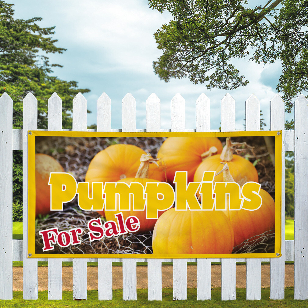 Vinyl Banner Multiple Sizes Pumpkins for Sale Advertising Printing Business