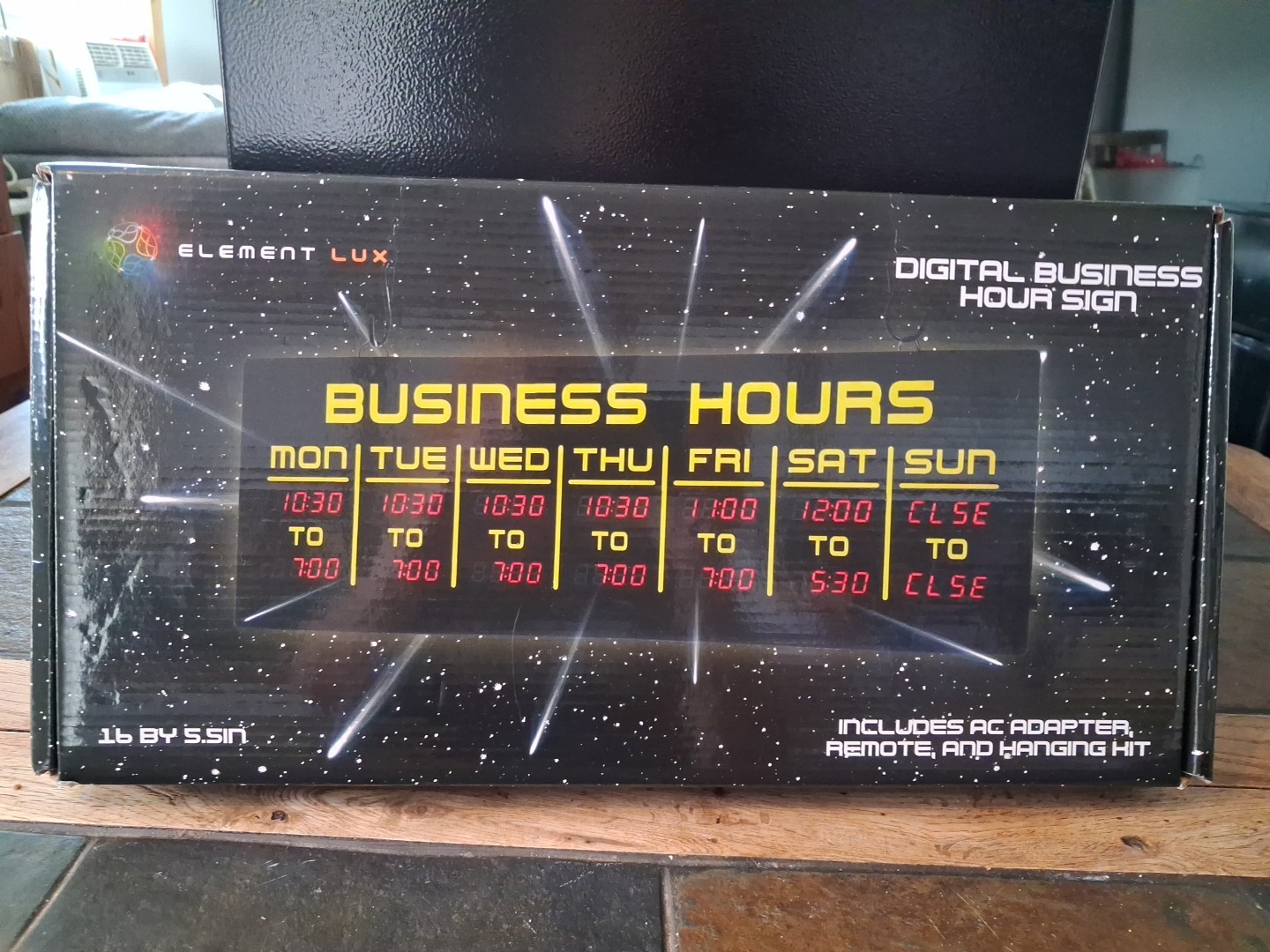 Digital Business Hours Sign by ELEMENT LUX – Electronic Programmable Hours of