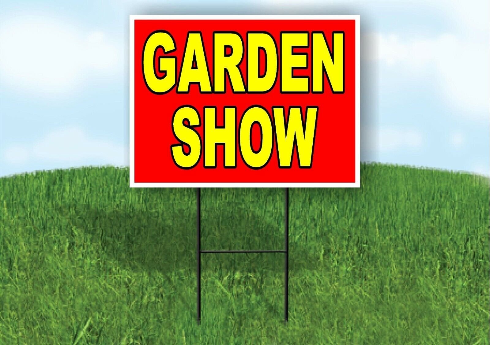 GARDEN SHOW RED YELLOW Yard Sign with Stand LAWN SIGN
