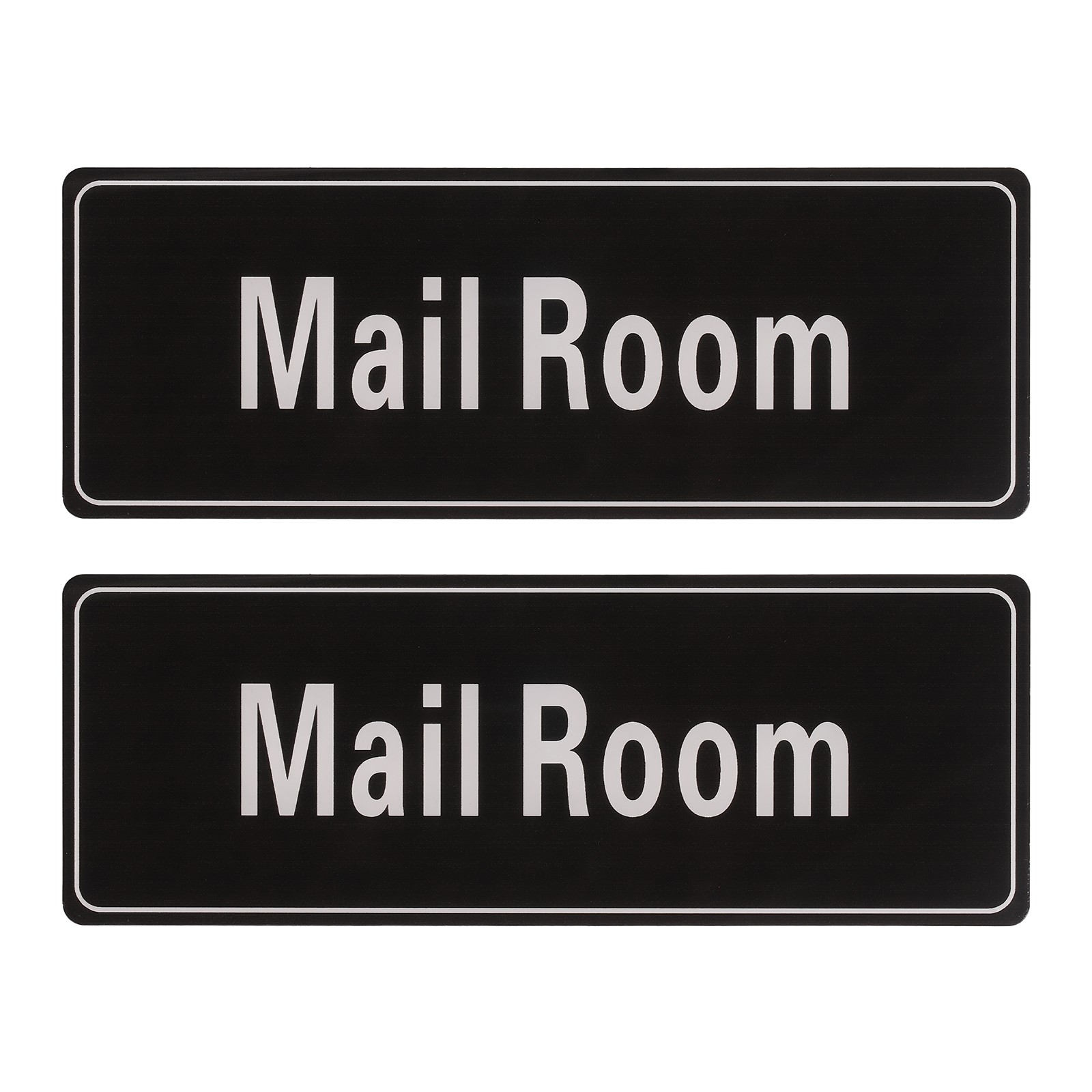 9″x3″ Mail Room, 2Pcs Room Door Sign Self-Adhesive, Black with White Text
