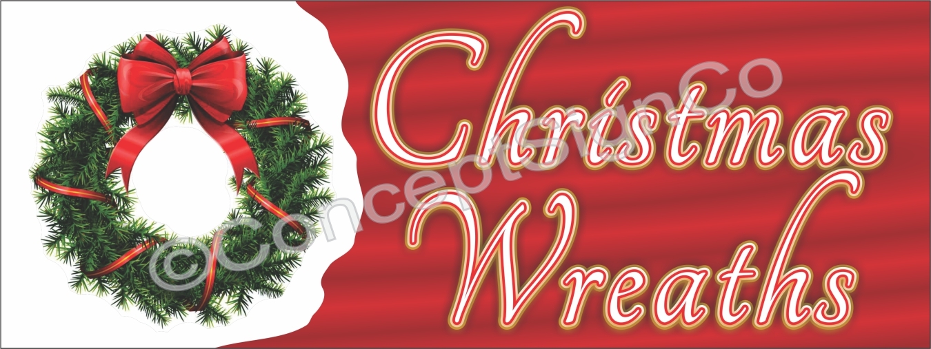 3’x8′ CHRISTMAS WREATHS BANNER Outdoor Sign LARGE Holiday Sales Fresh Cut Trees