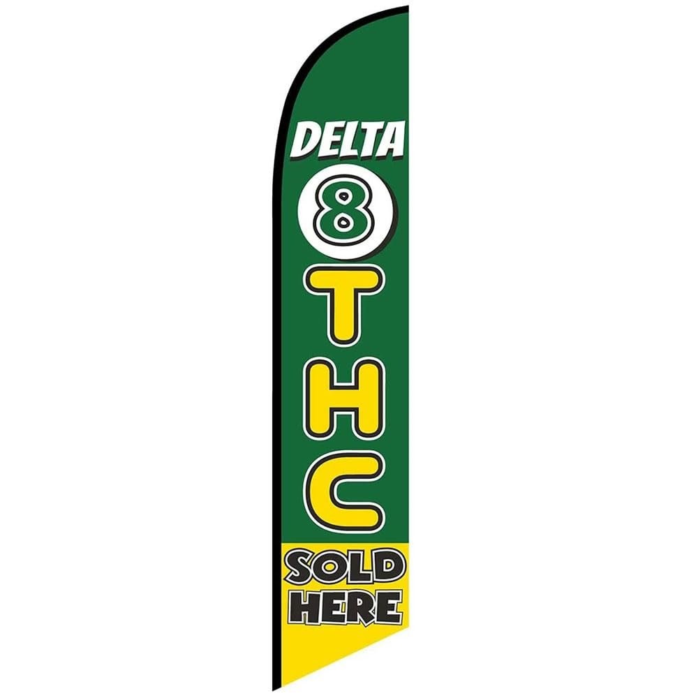 Delta8 Sold Here, Delta 8 Smoke Shop Advertising Feather Banner Swooper…