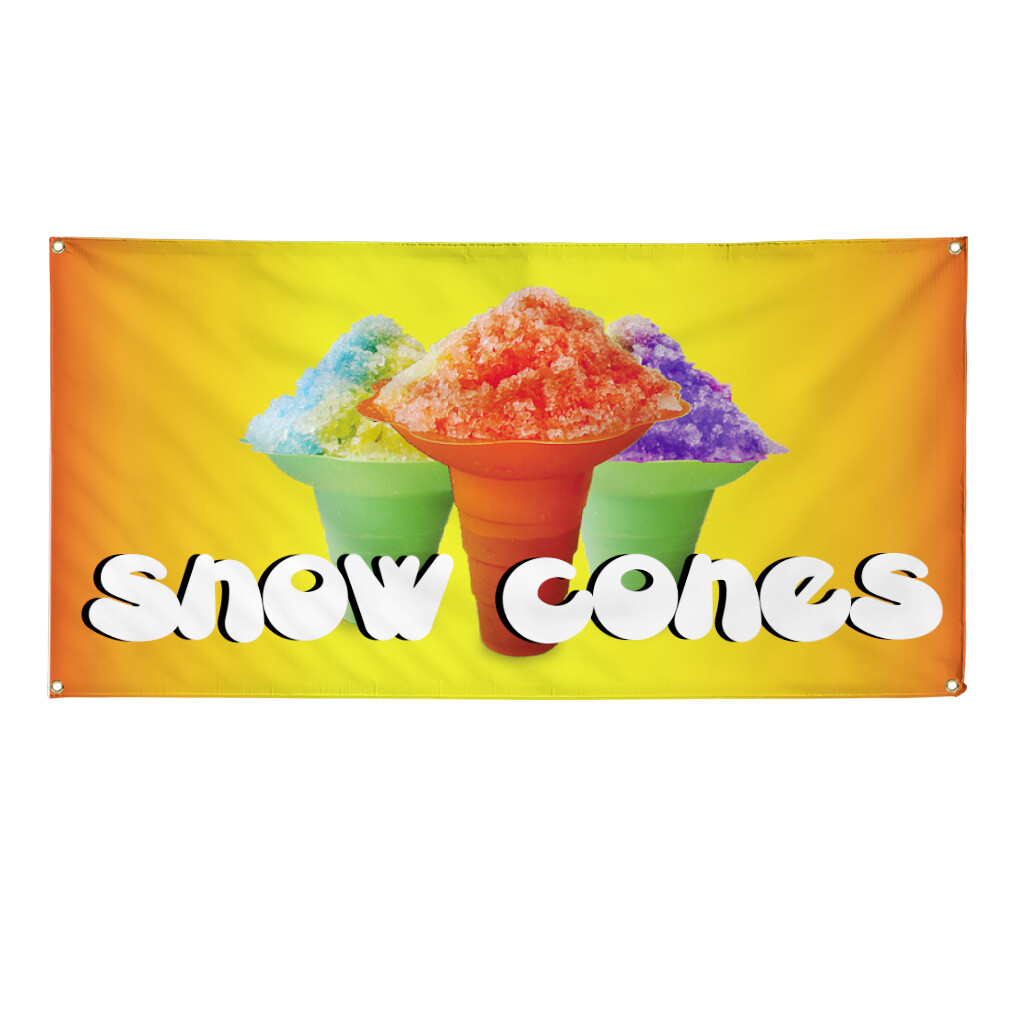 Vinyl Banner Multiple Sizes Snow Cones Outdoor Advertising Printing A Outdoor