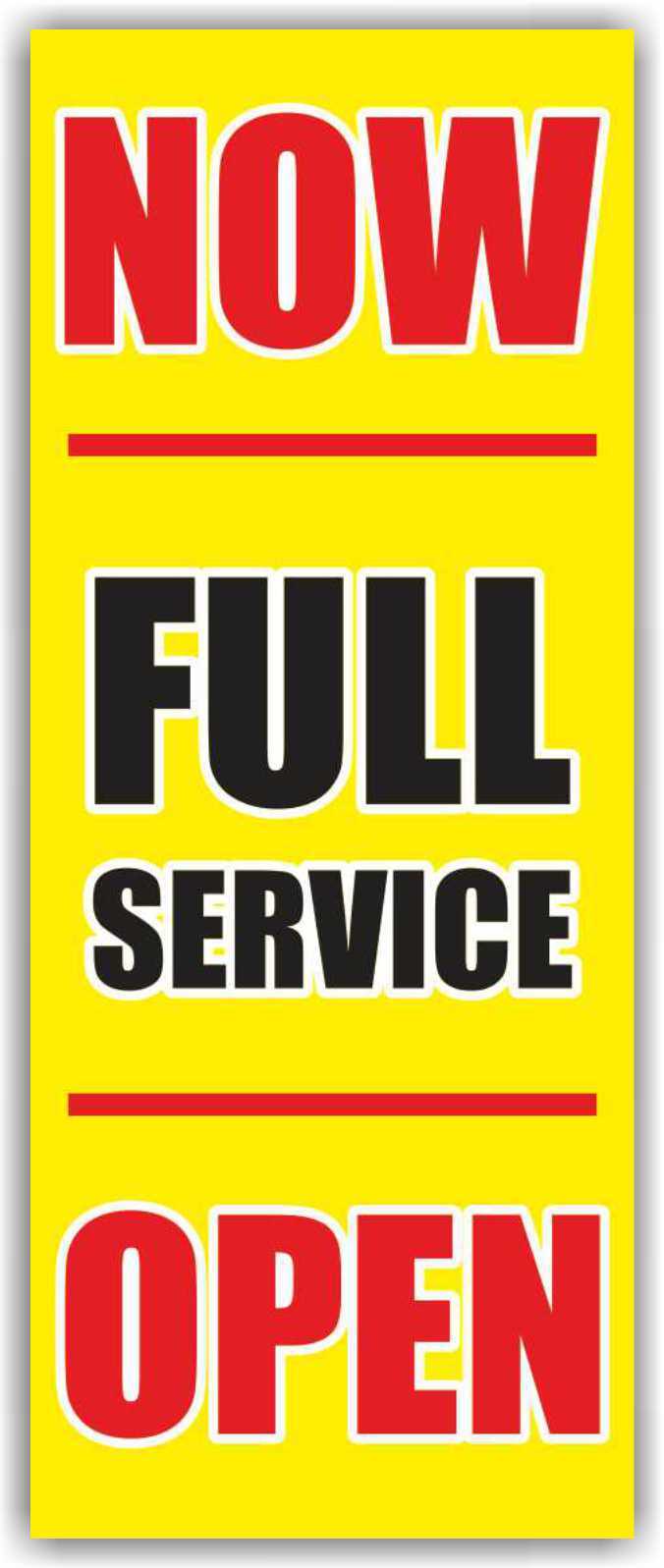 NOW OPEN FULL SERVICE Advertising Banner Vinyl Mesh Sign Business Store Welcome