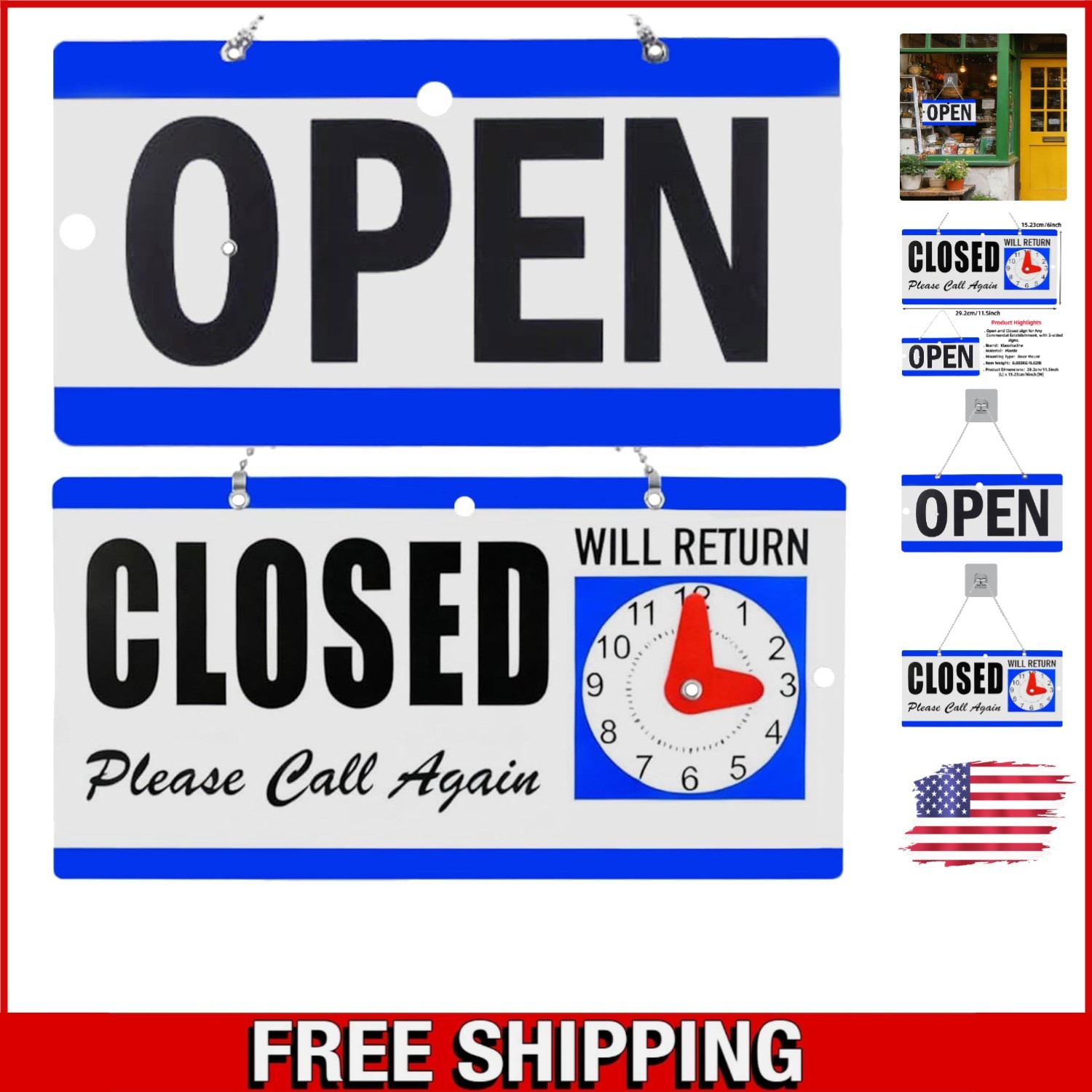 Eye-Catching 11.5″L LED Open Sign with Custom Stickers – For All Business Types